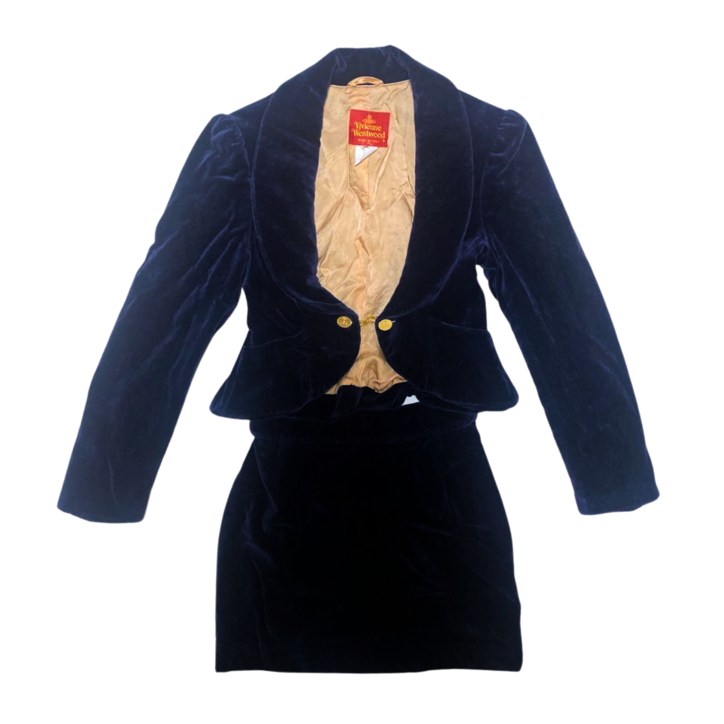 Vivienne Westwood Velvet Blue Jacket & Skirt Set
