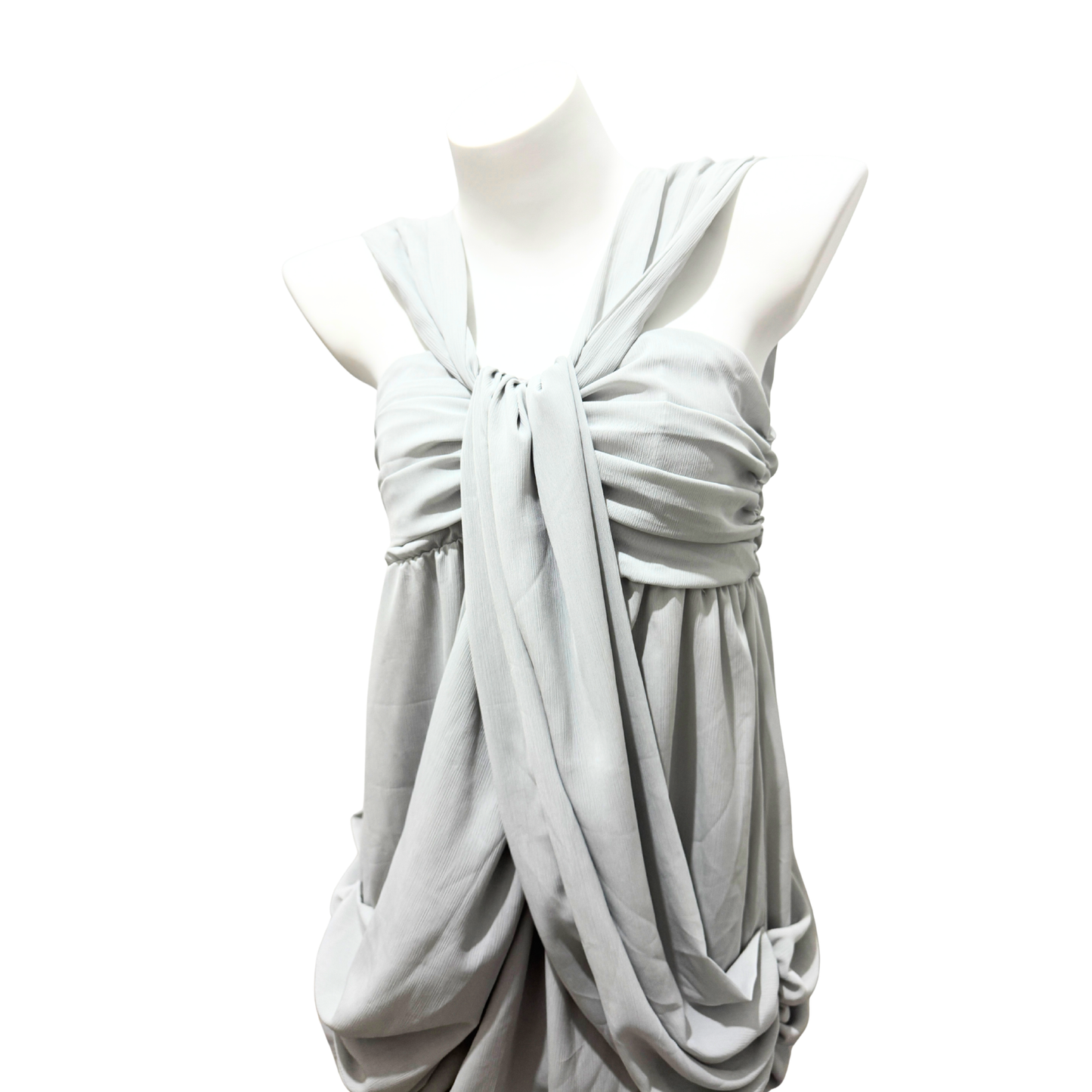 Halter Layered Grey Dress