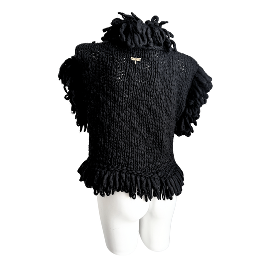 Galliano Black Fluffy Cardigan