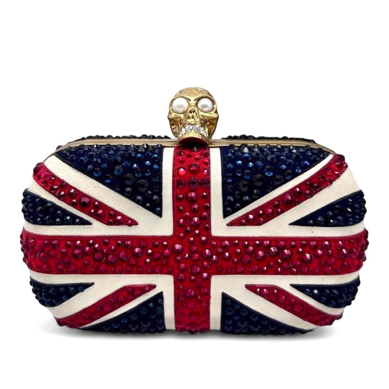 Alexander McQueen Union Jack Crystal Clutch