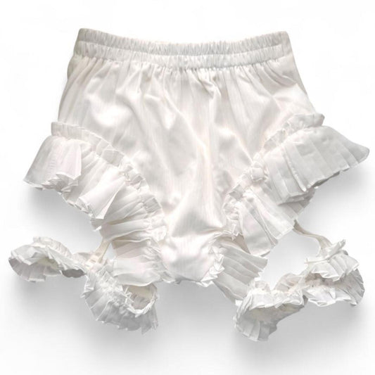 Gothic Lolita Style White Garter Shorts