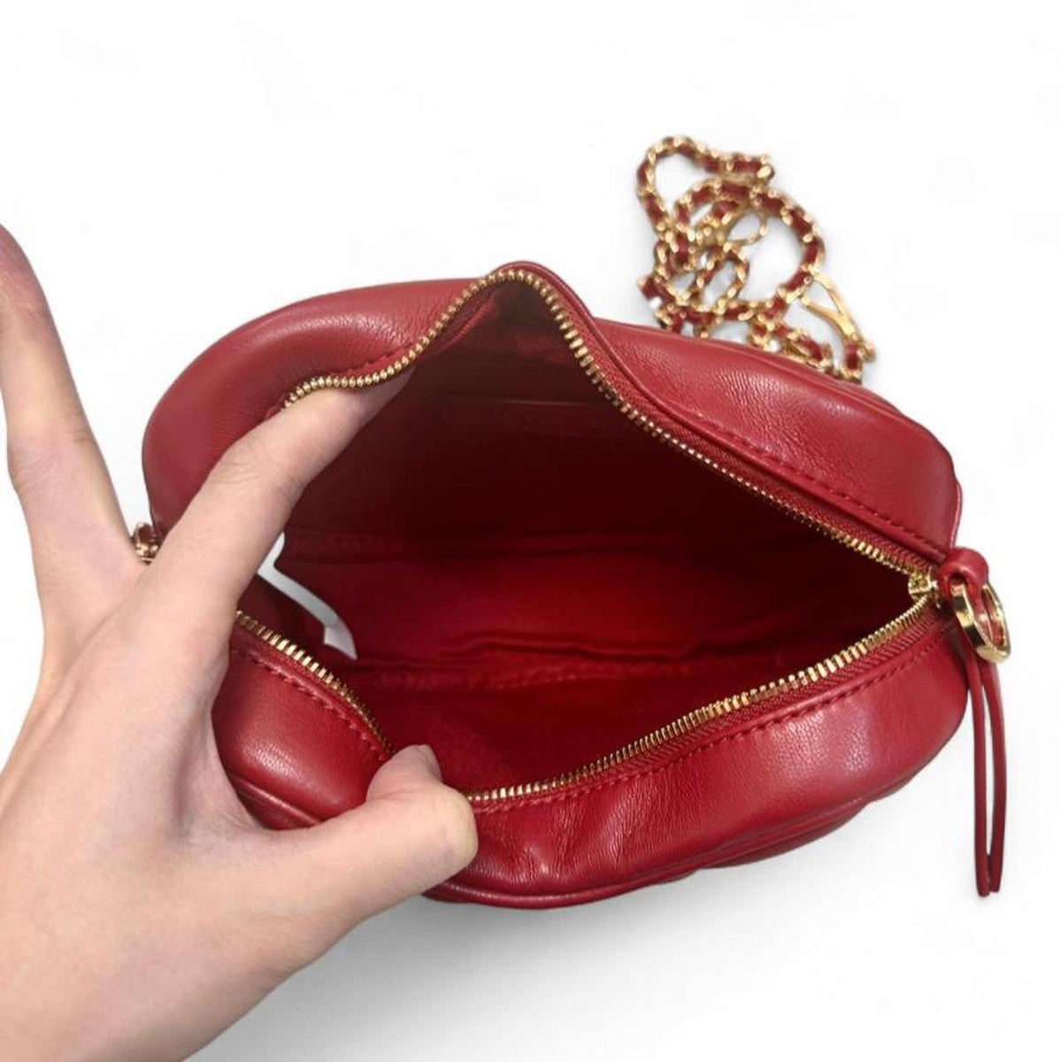 Charles & Keith Red Heart Chain Bag