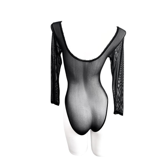 Vivienne Westwood Sock Shop 1992 Boulle Print Sheer Toile Bodysuit in Black