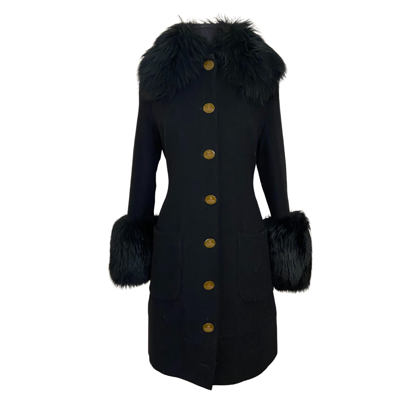 Vivienne Westwood 90's Black Faux Fur Poodle Coat