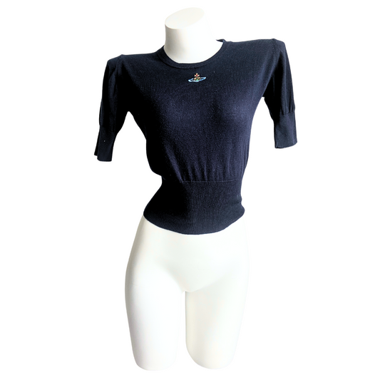 Vivienne Westwood Milan Label Navy Blue Orb Top