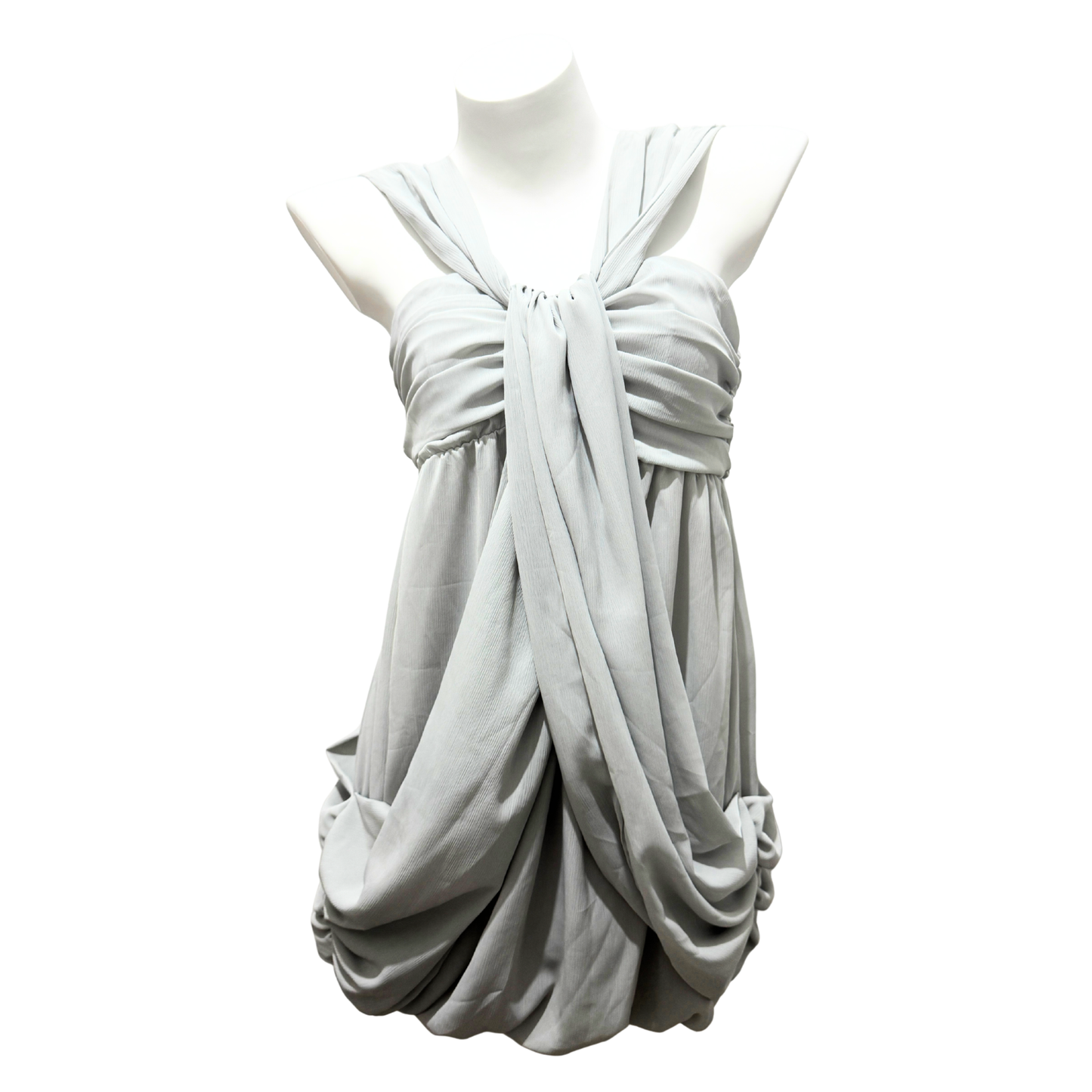 Halter Layered Grey Dress