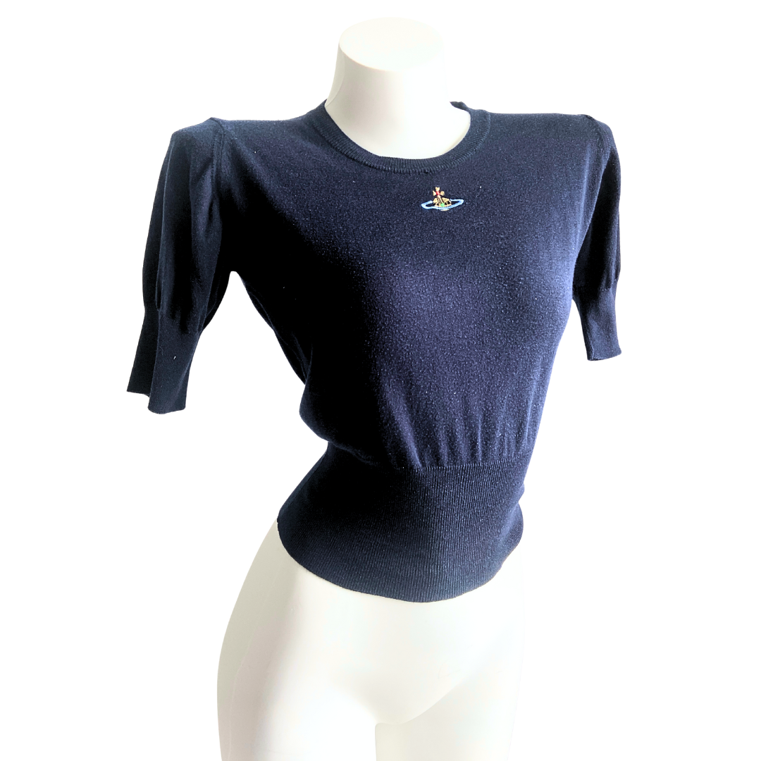 Vivienne Westwood Milan Label Navy Blue Orb Top