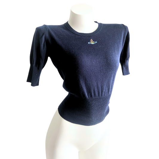 Vivienne Westwood Milan Label Navy Blue Orb Top