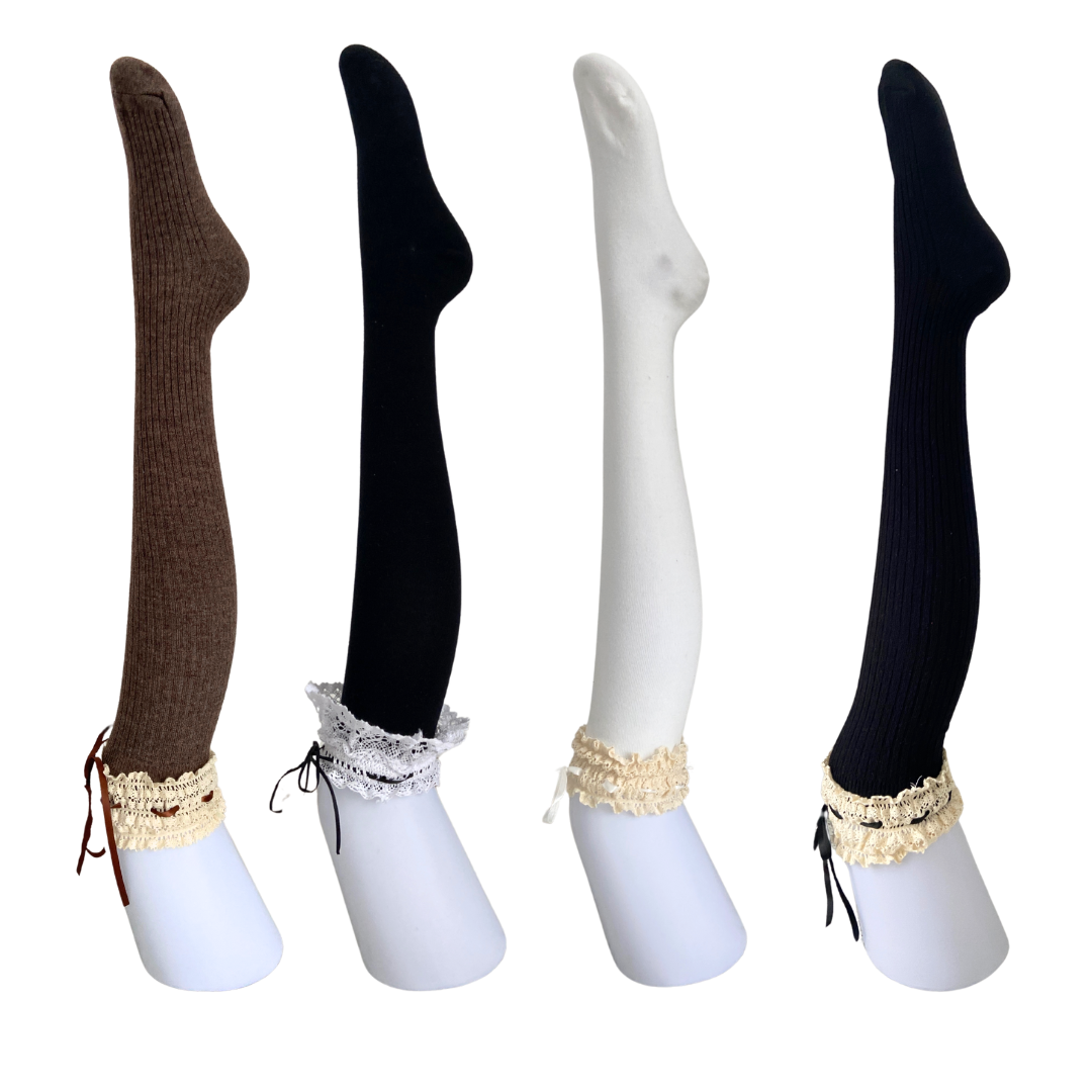 Long Lolita Lace Trim Socks