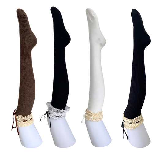 Long Lolita Lace Trim Socks