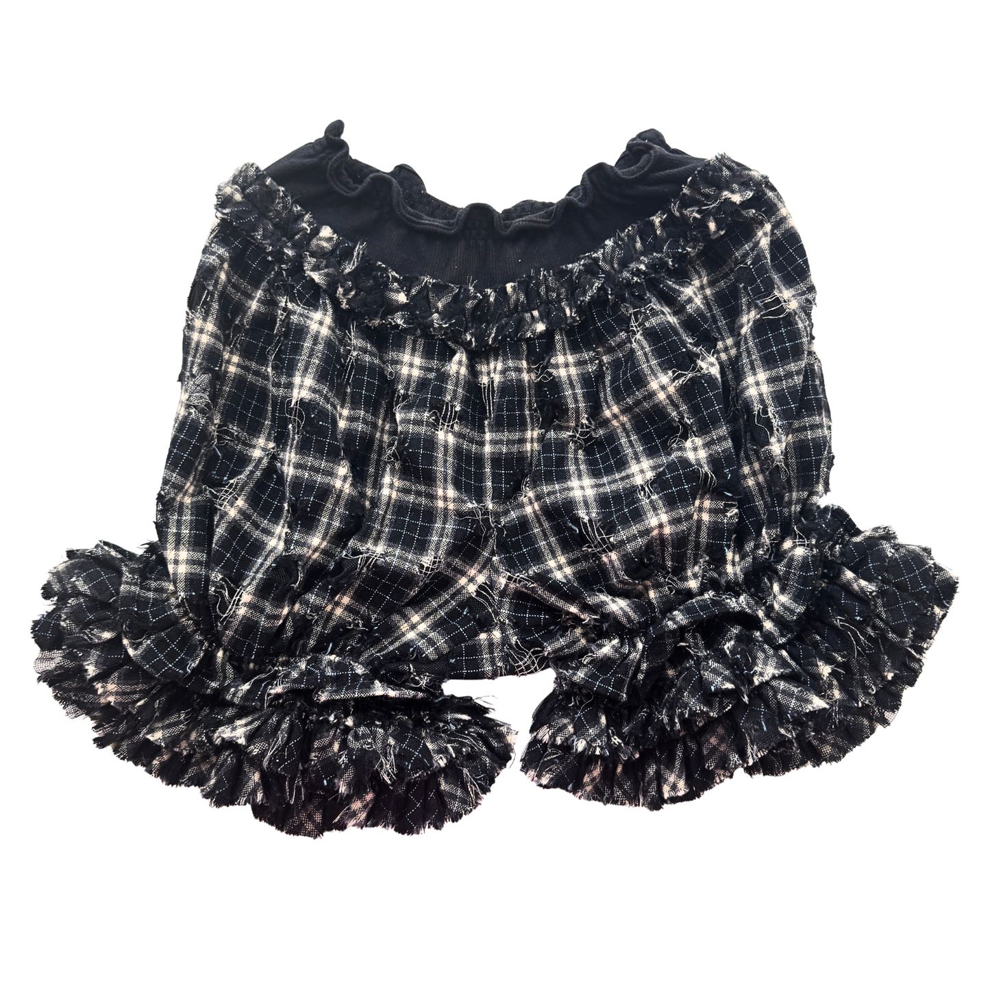 Alice Auaa Distressed Plaid Shorts