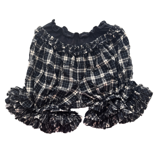 Alice Auaa Distressed Plaid Shorts