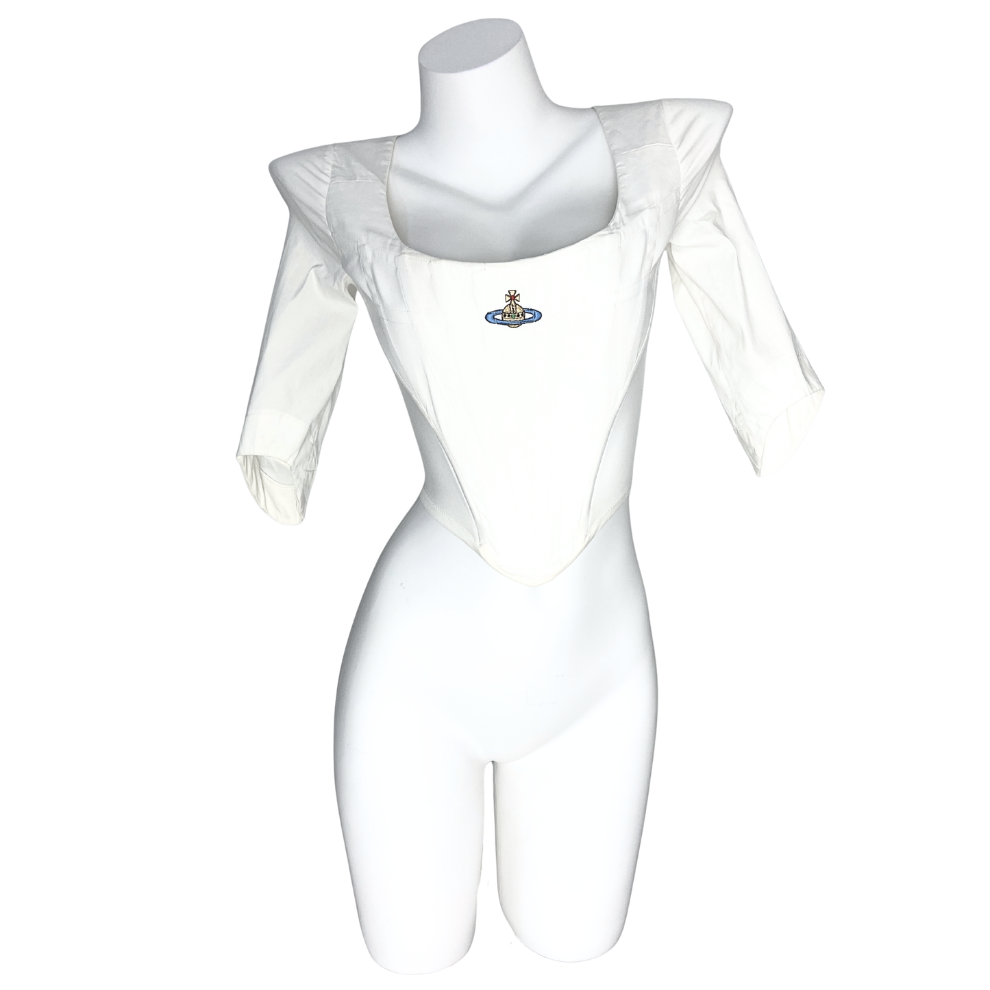Vivienne Westwood 90's White Orb 3/4 Sleeve Corset