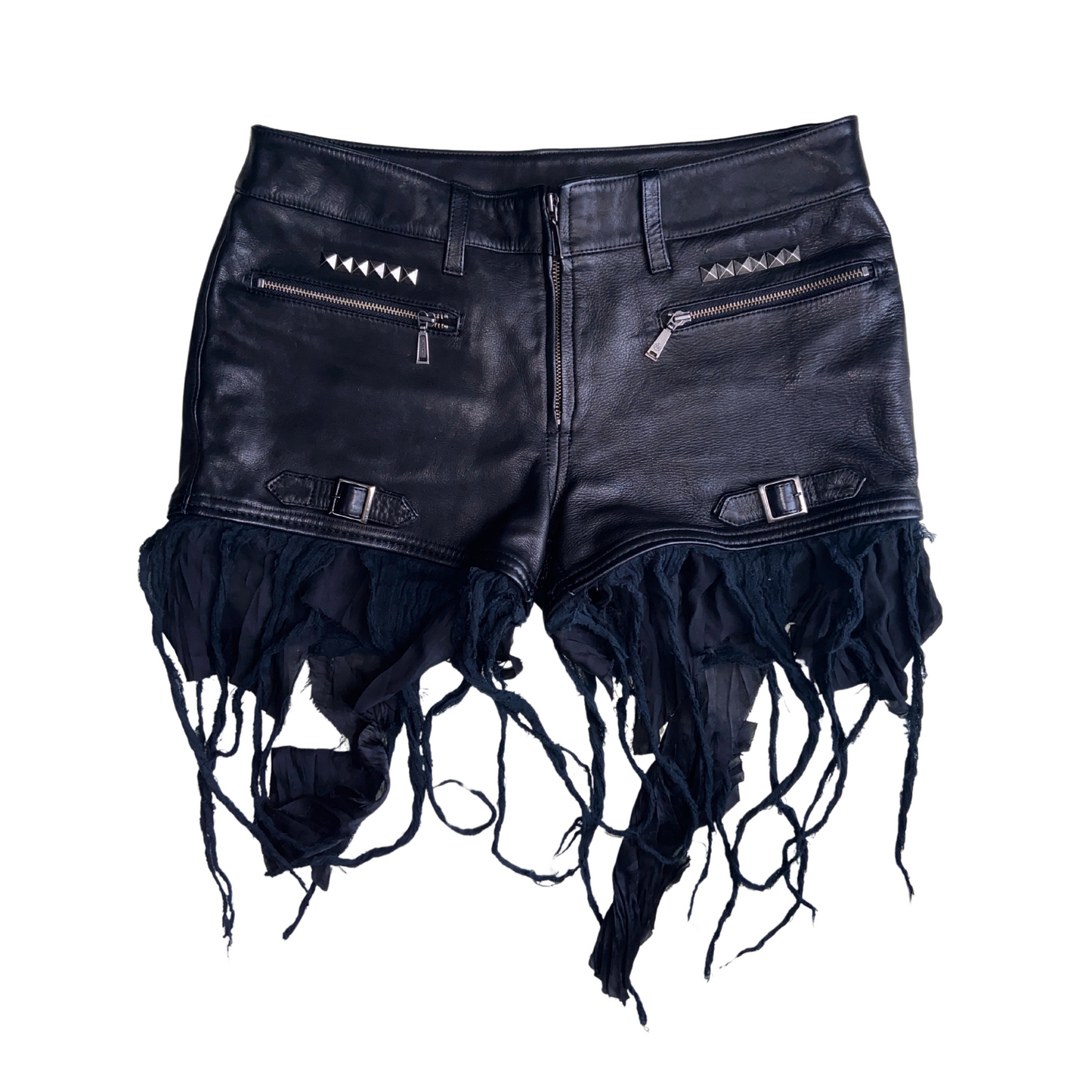 Alice Auaa Faux Leather Studded Shorts