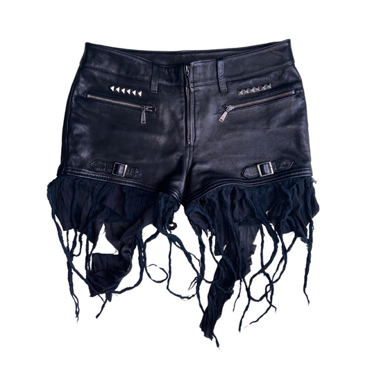 Alice Auaa Faux Leather Studded Shorts