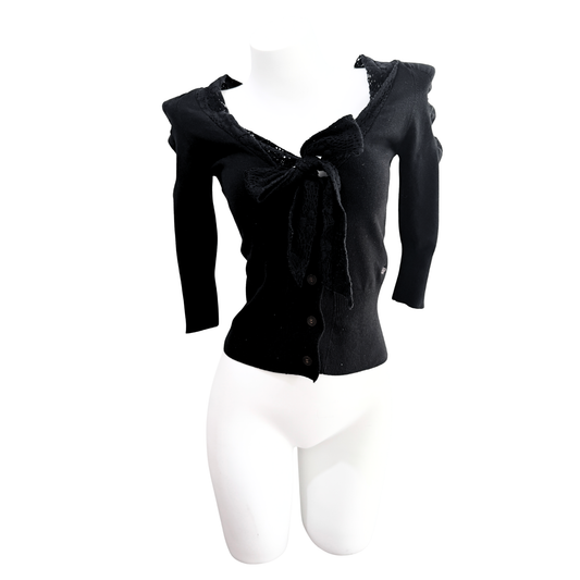 Vivienne Westwood Red Label Black Lace Tie Black Cardigan