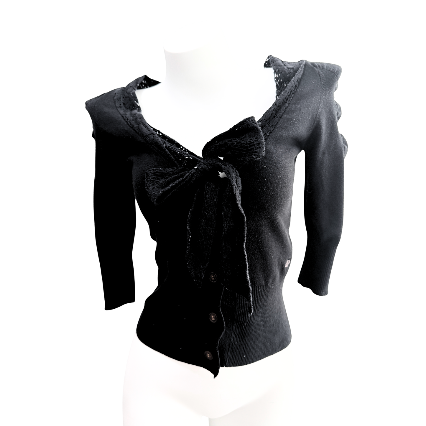 Vivienne Westwood Red Label Black Lace Tie Black Cardigan