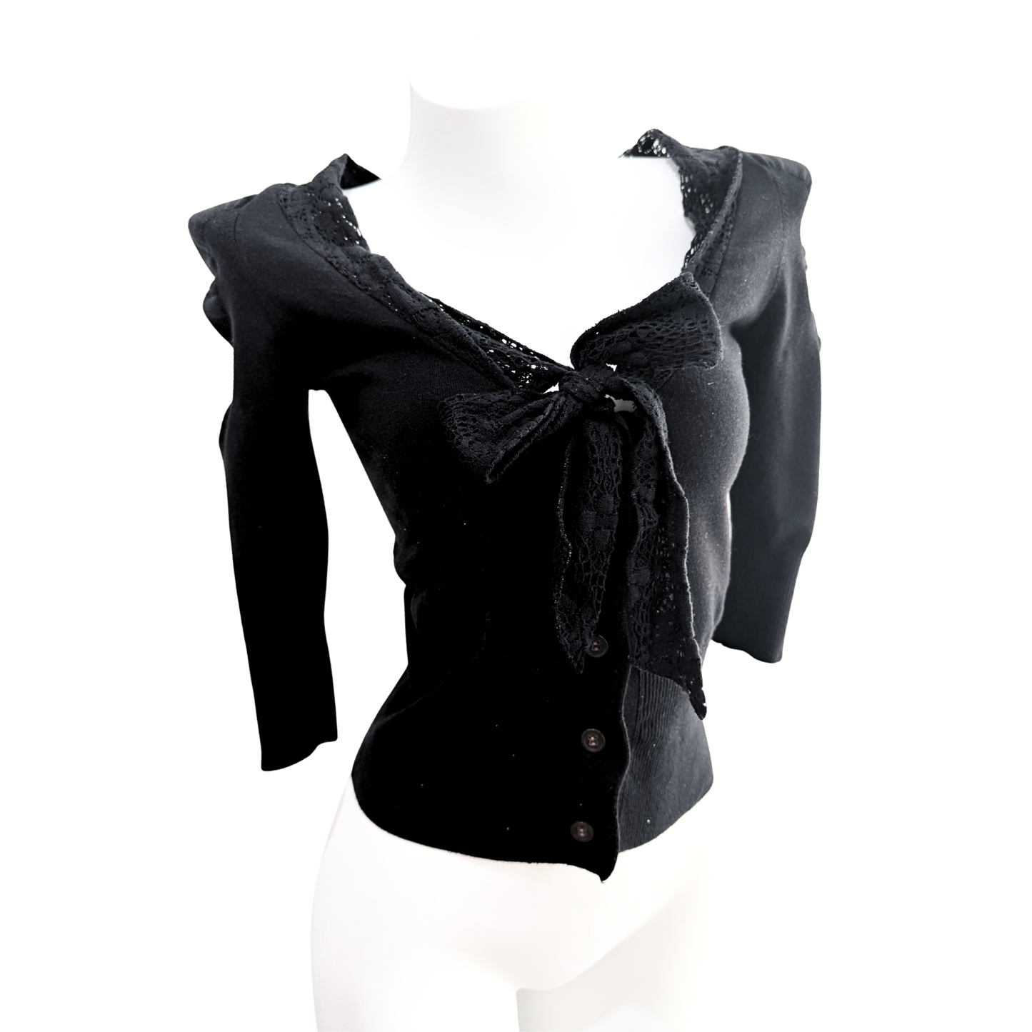 Vivienne Westwood Red Label Black Lace Tie Black Cardigan