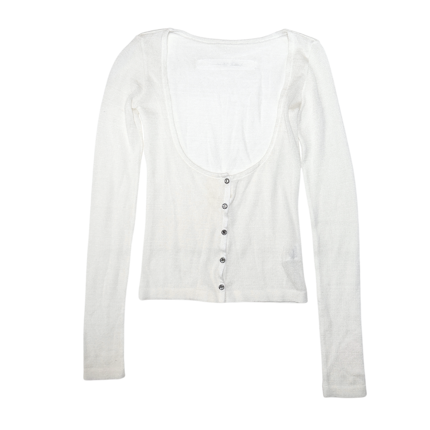Alice Auaa Half Button-Up White Cardigan
