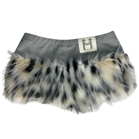 Grey Fur Shorts