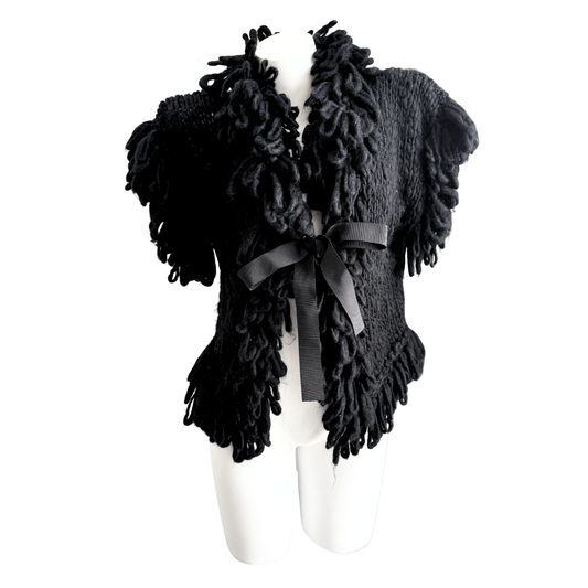 Galliano Black Fluffy Cardigan