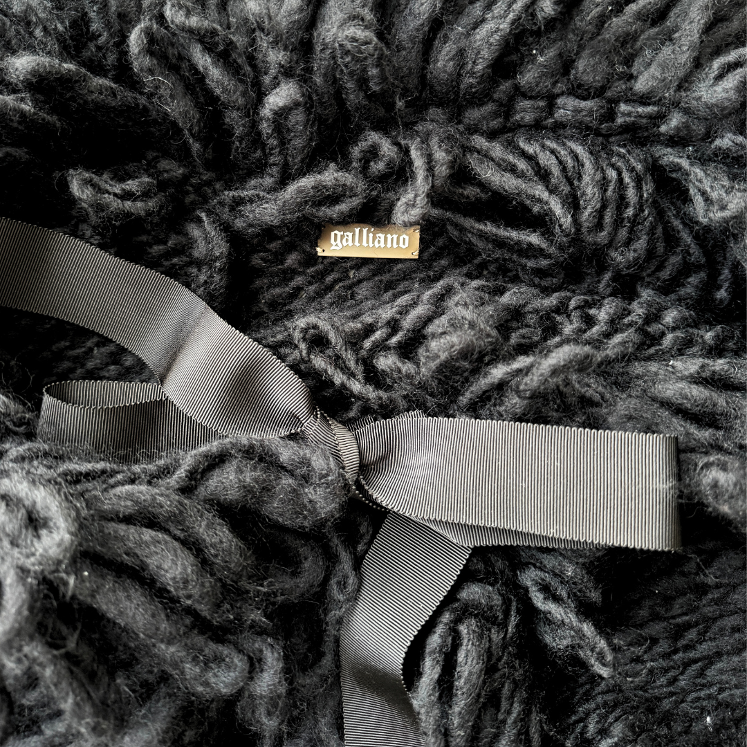 Galliano Black Fluffy Cardigan