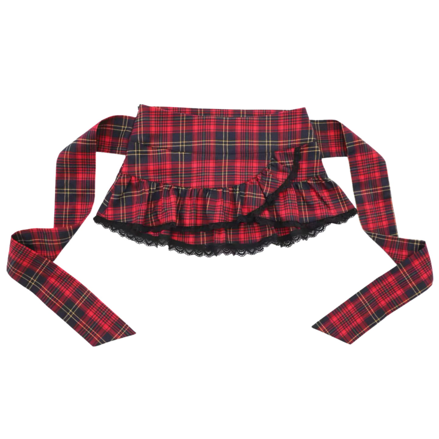 Plaid Mini Skirt w/ Back Bow Tie