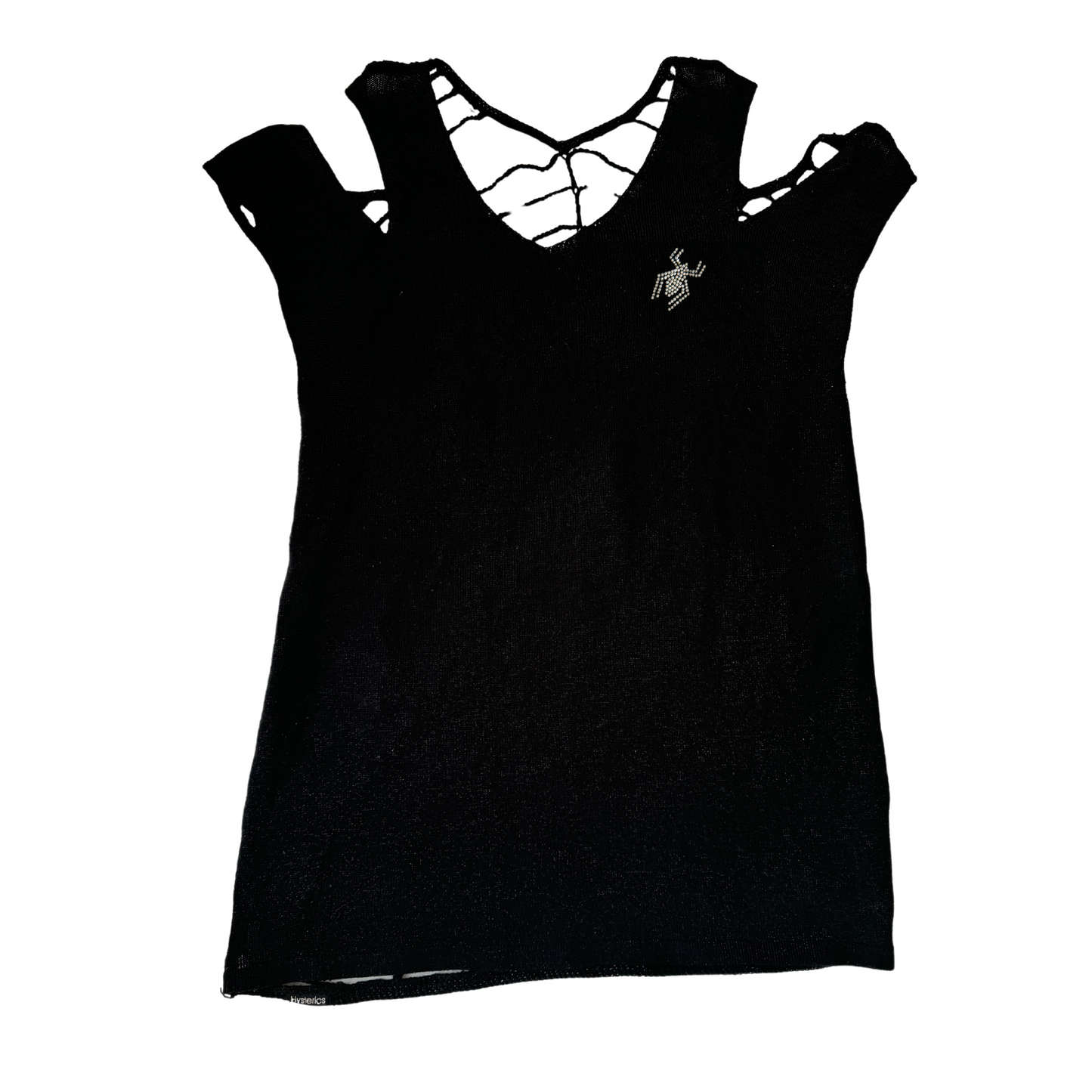 Hysterics Beaded Spiderweb Black Tank-Top
