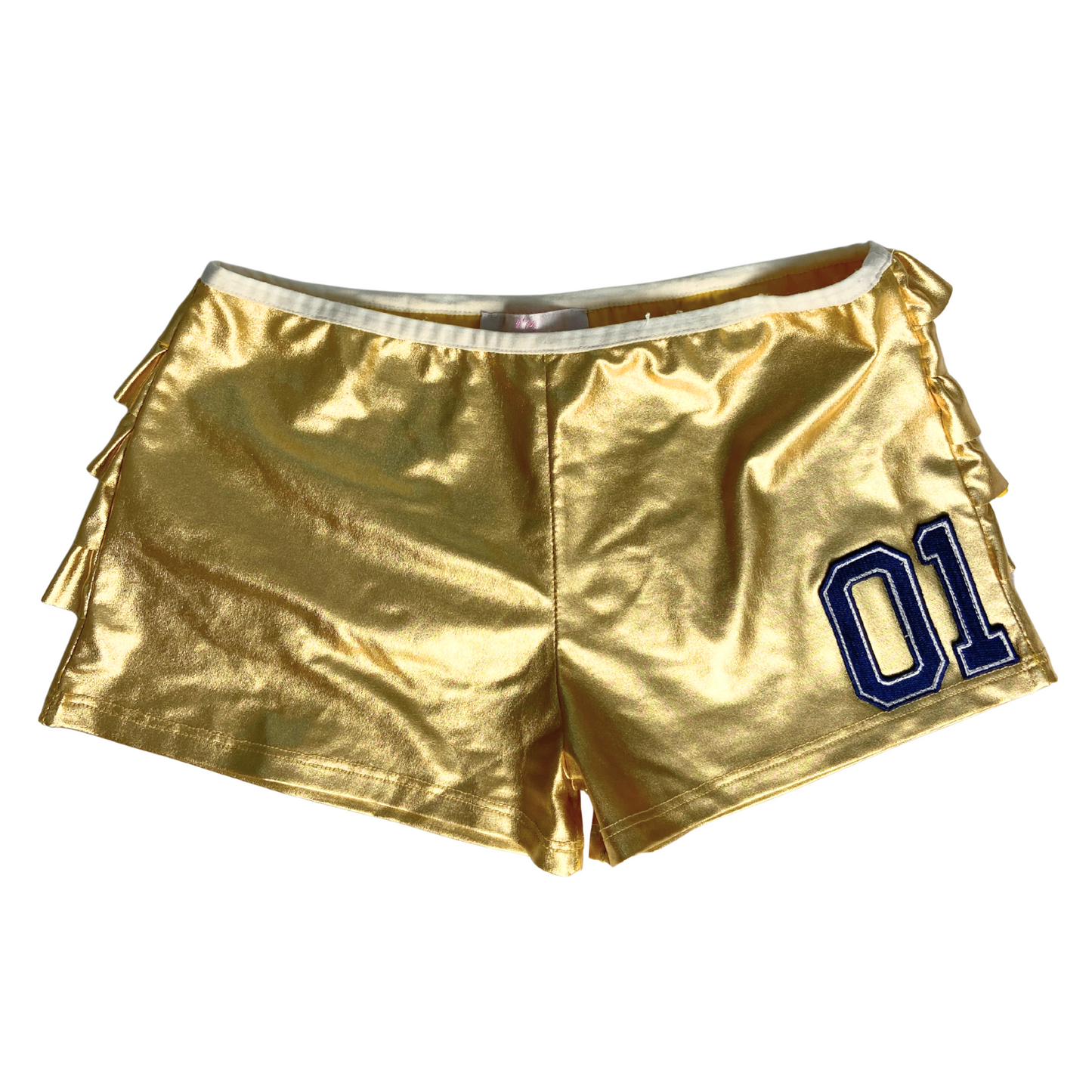 Golden Ruffle Trim Shorts