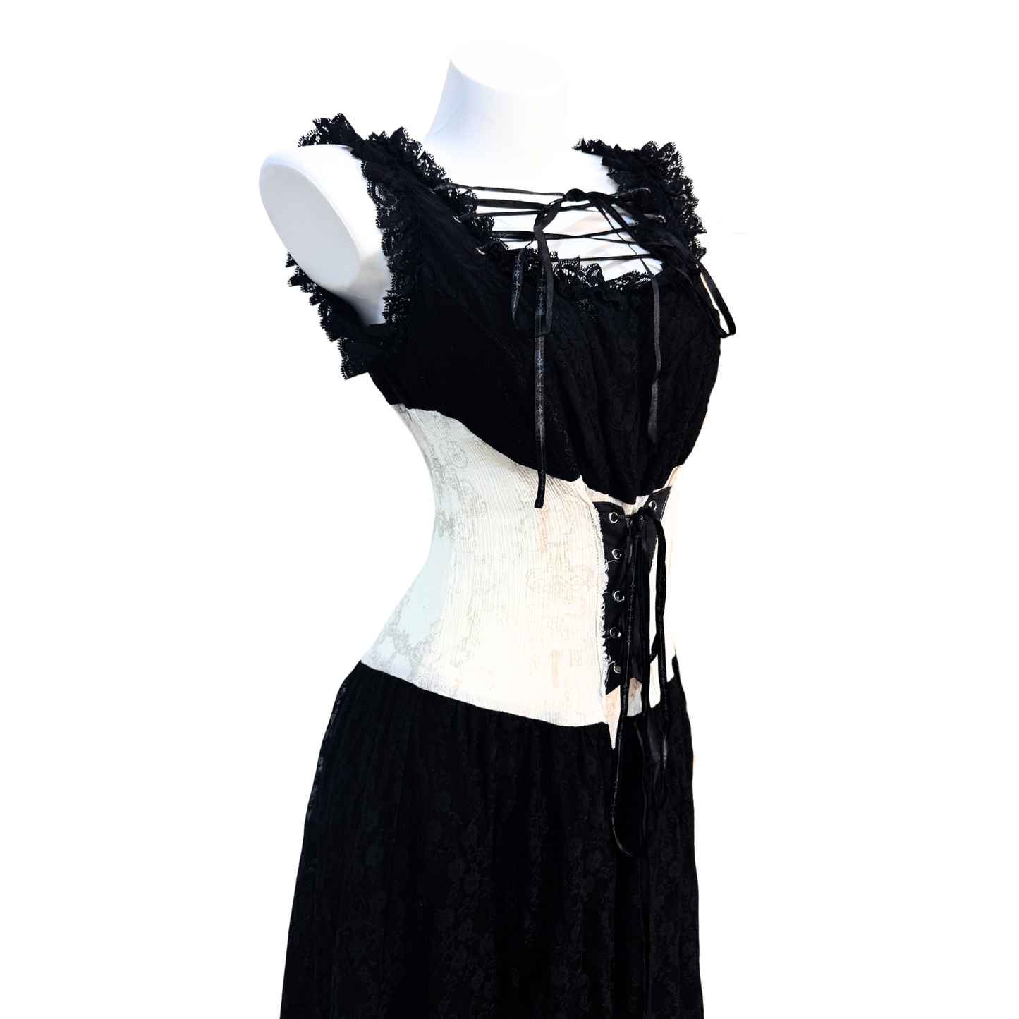 h.Naoto Gauze Lace-up Dress