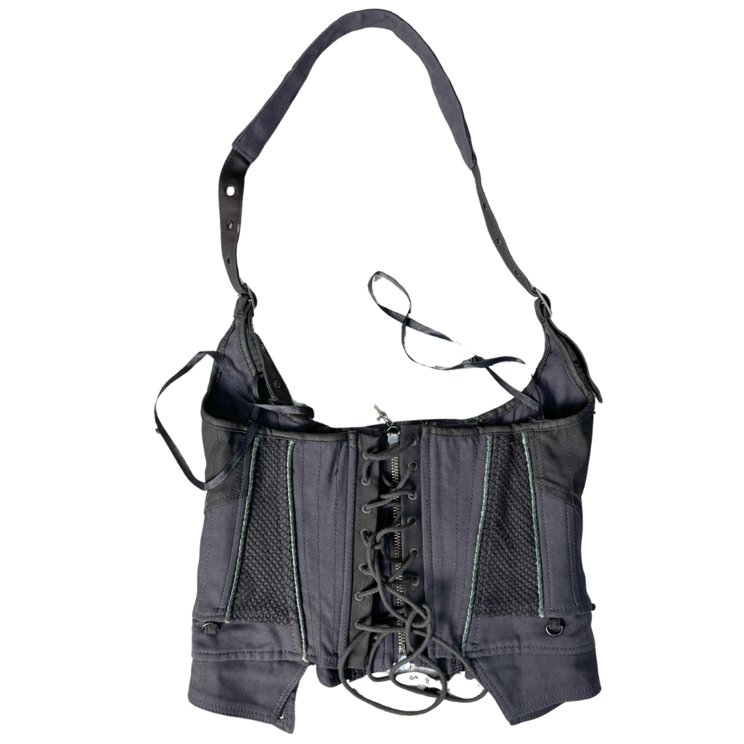 Ozz Croce Grey Lace-Up Halter Corset