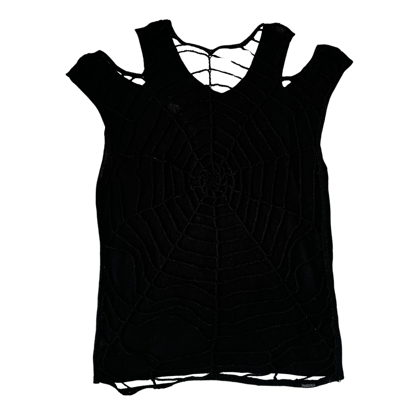 Hysterics Beaded Spiderweb Black Tank-Top