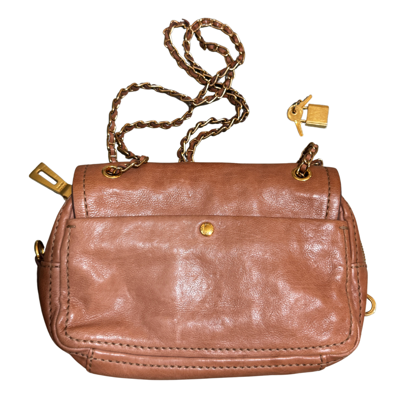 Prada Glace Calf Leather Sound & Lock Shoulder Handbag