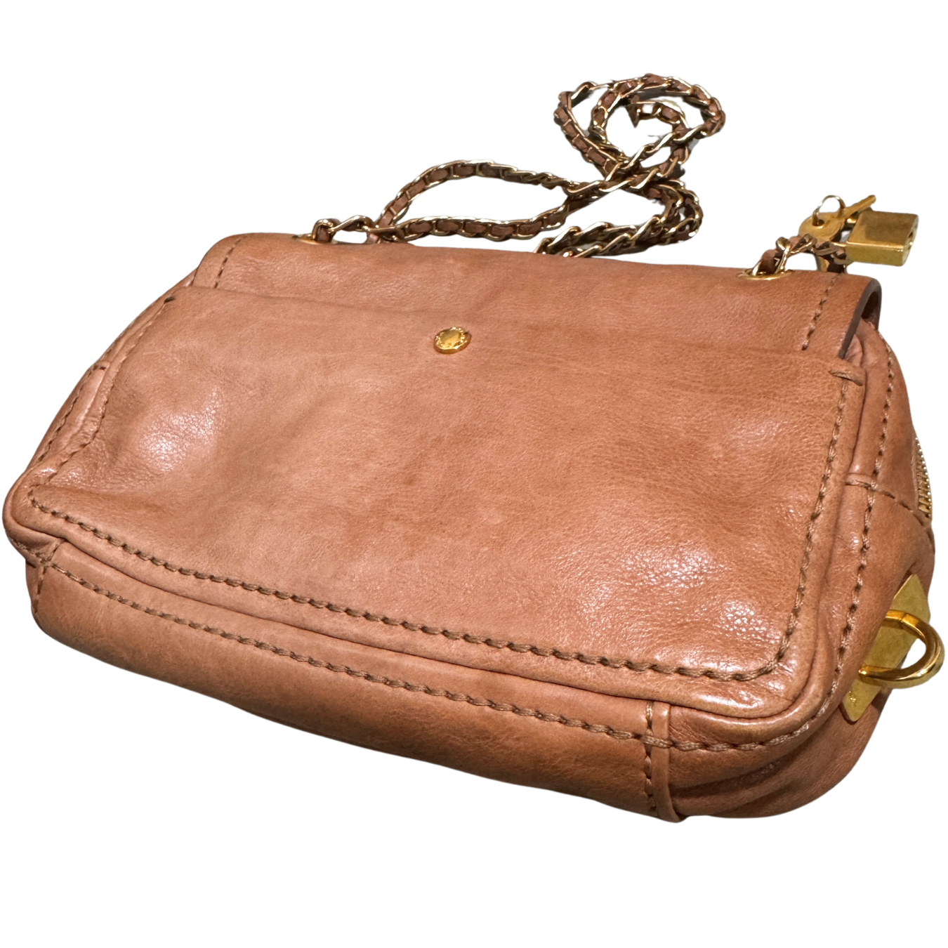 Prada Glace Calf Leather Sound & Lock Shoulder Handbag