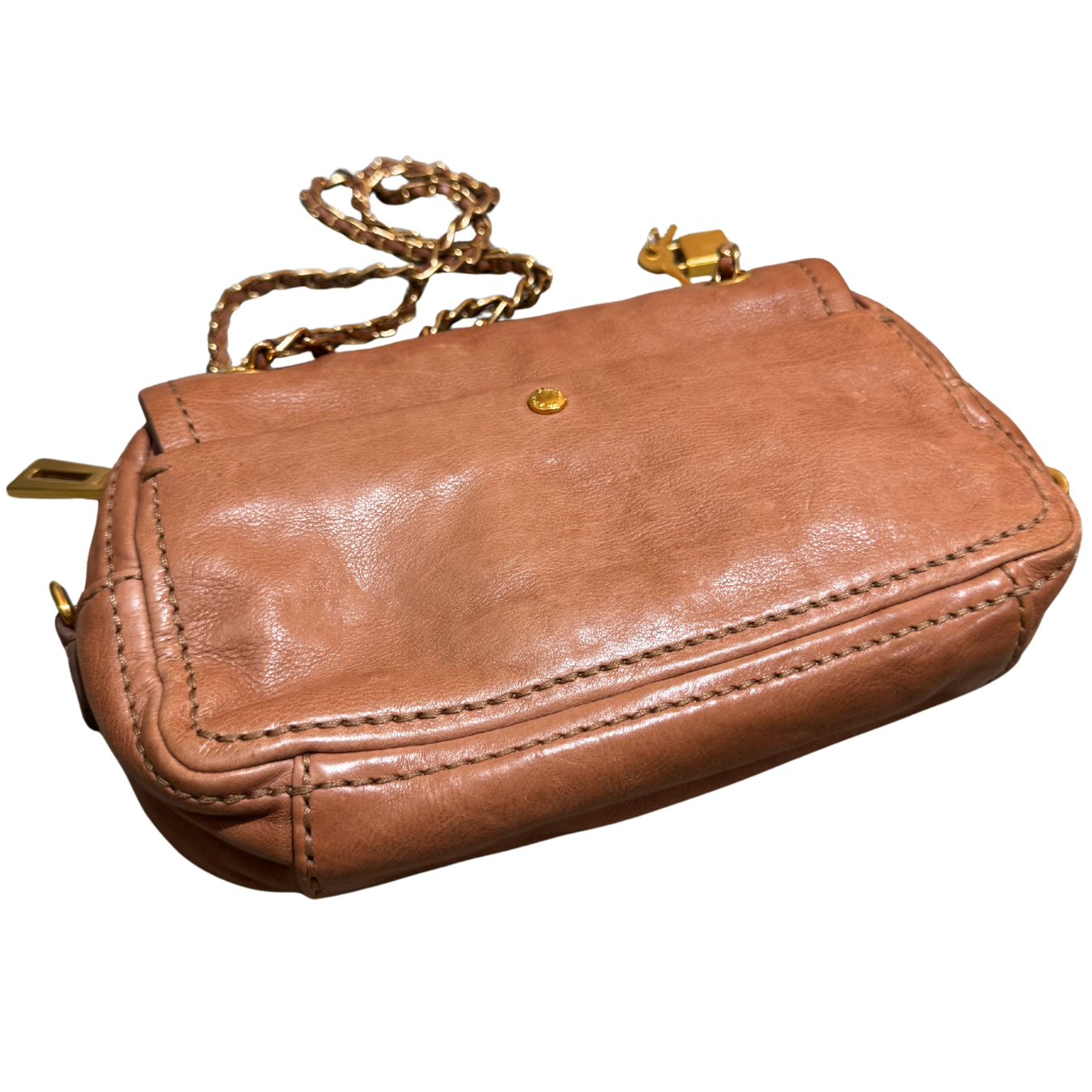 Prada Glace Calf Leather Sound & Lock Shoulder Handbag