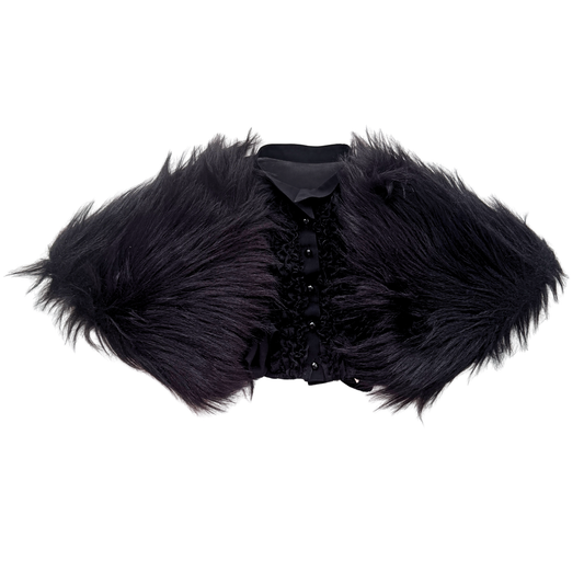 Alice Auaa Sheer Top w/ Fur Cape