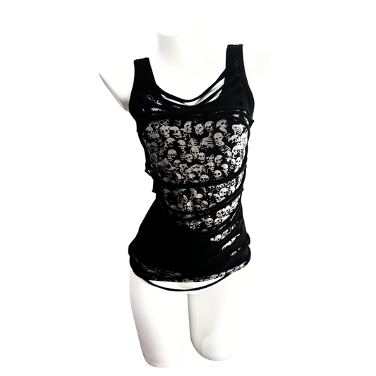 Hysteric Glamour Ripped Distressed Skull Tank