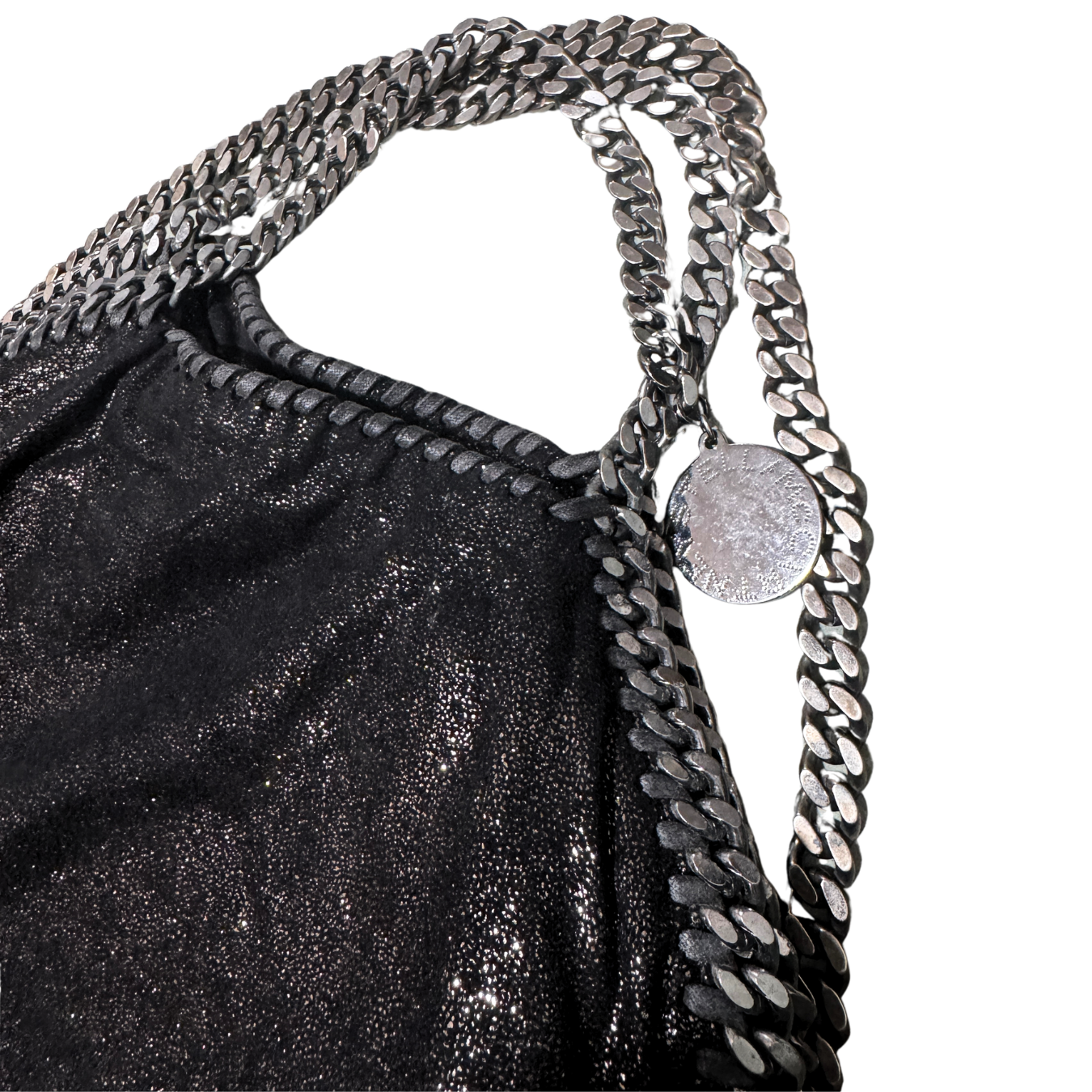 Stella McCartney Black Three Silver Chain Falabella Tote
