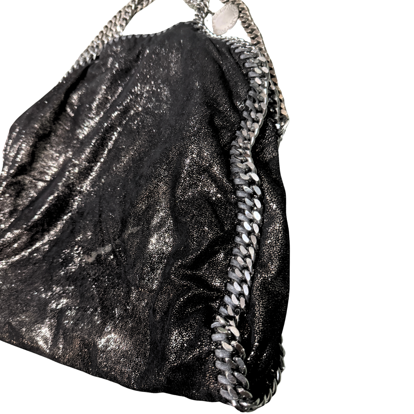 Stella McCartney Black Three Silver Chain Falabella Tote