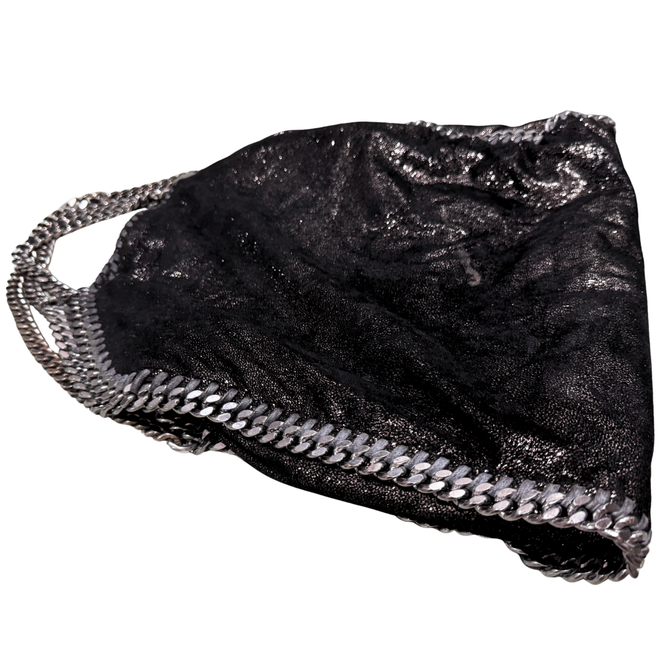 Stella McCartney Black Three Silver Chain Falabella Tote