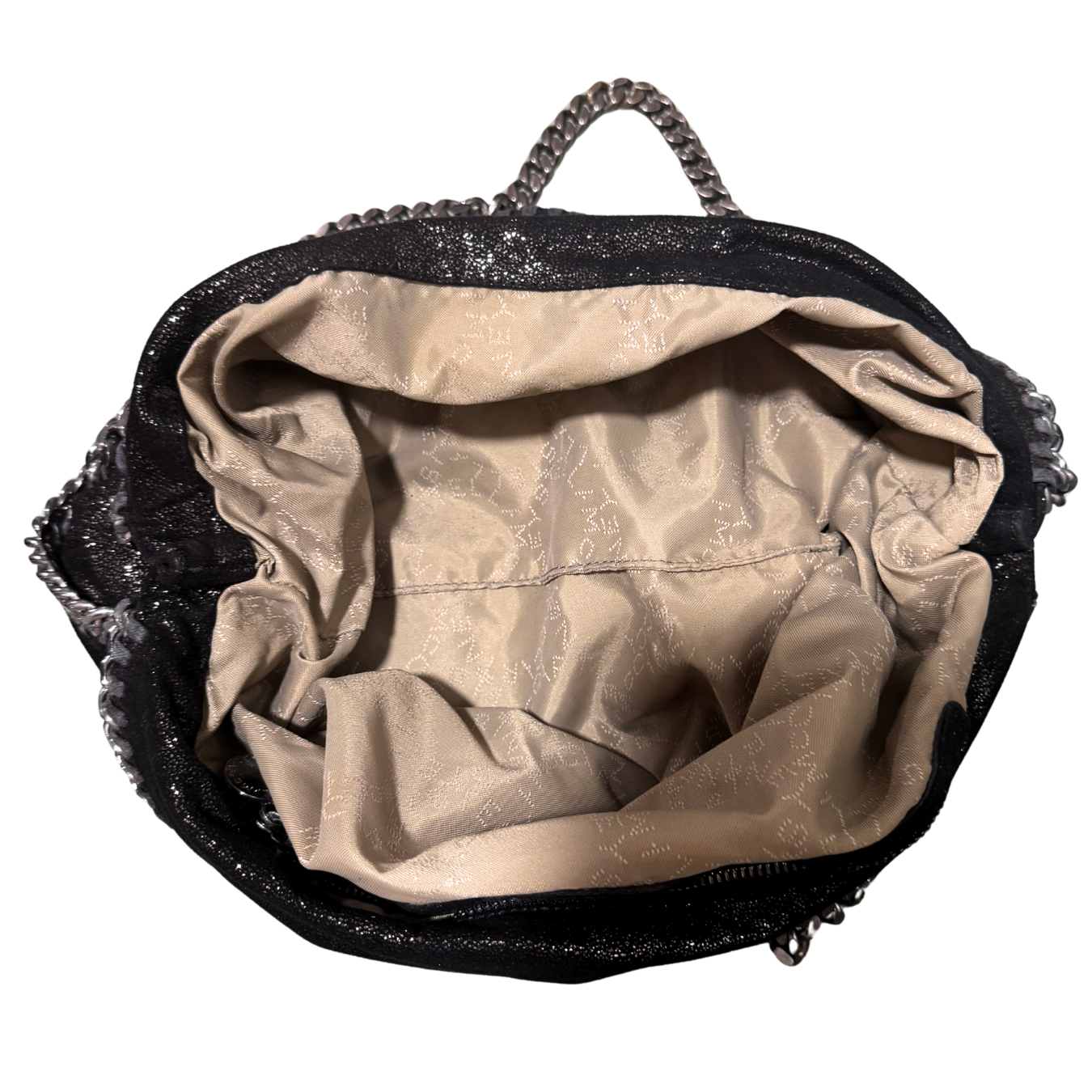 Stella McCartney Black Three Silver Chain Falabella Tote