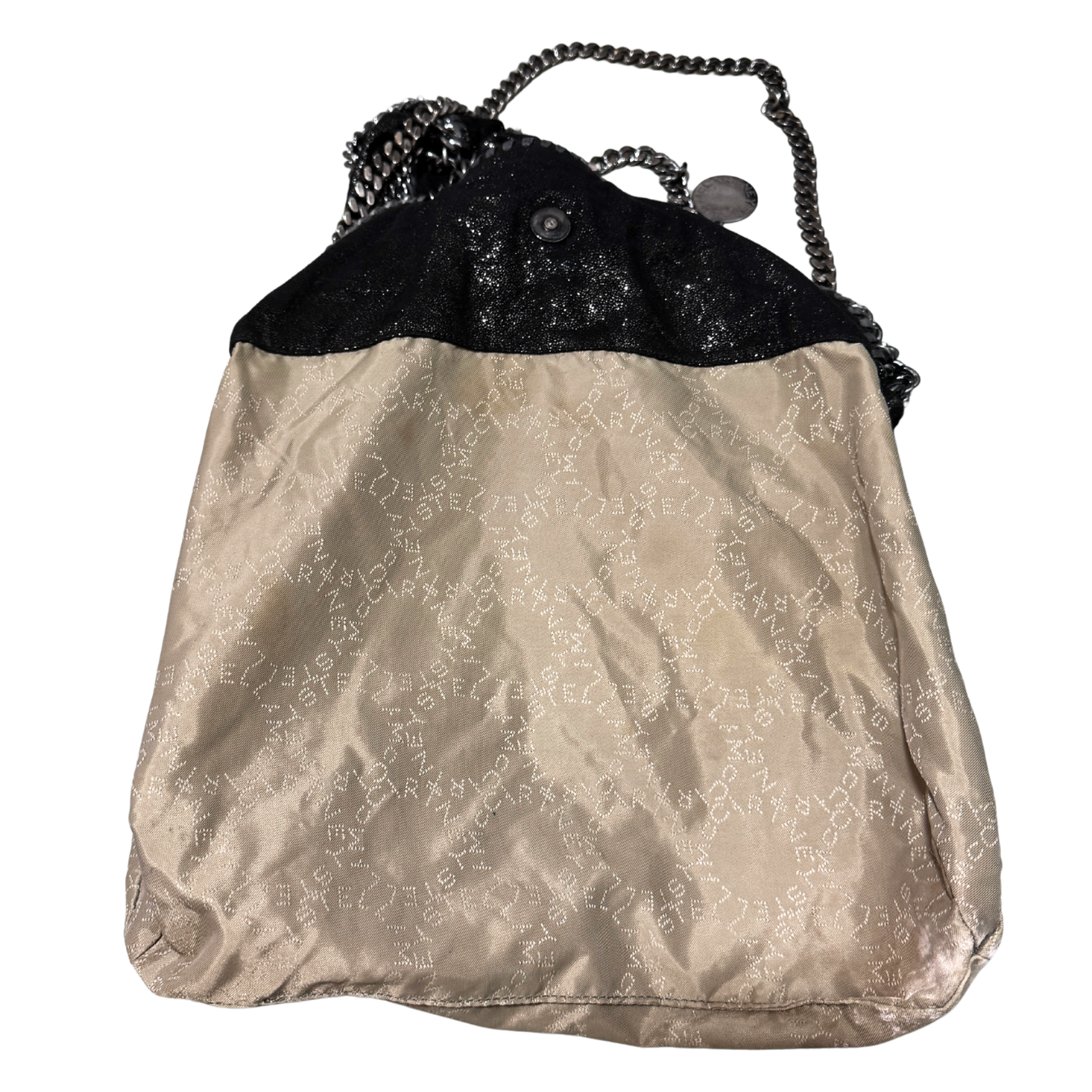 Stella McCartney Black Three Silver Chain Falabella Tote
