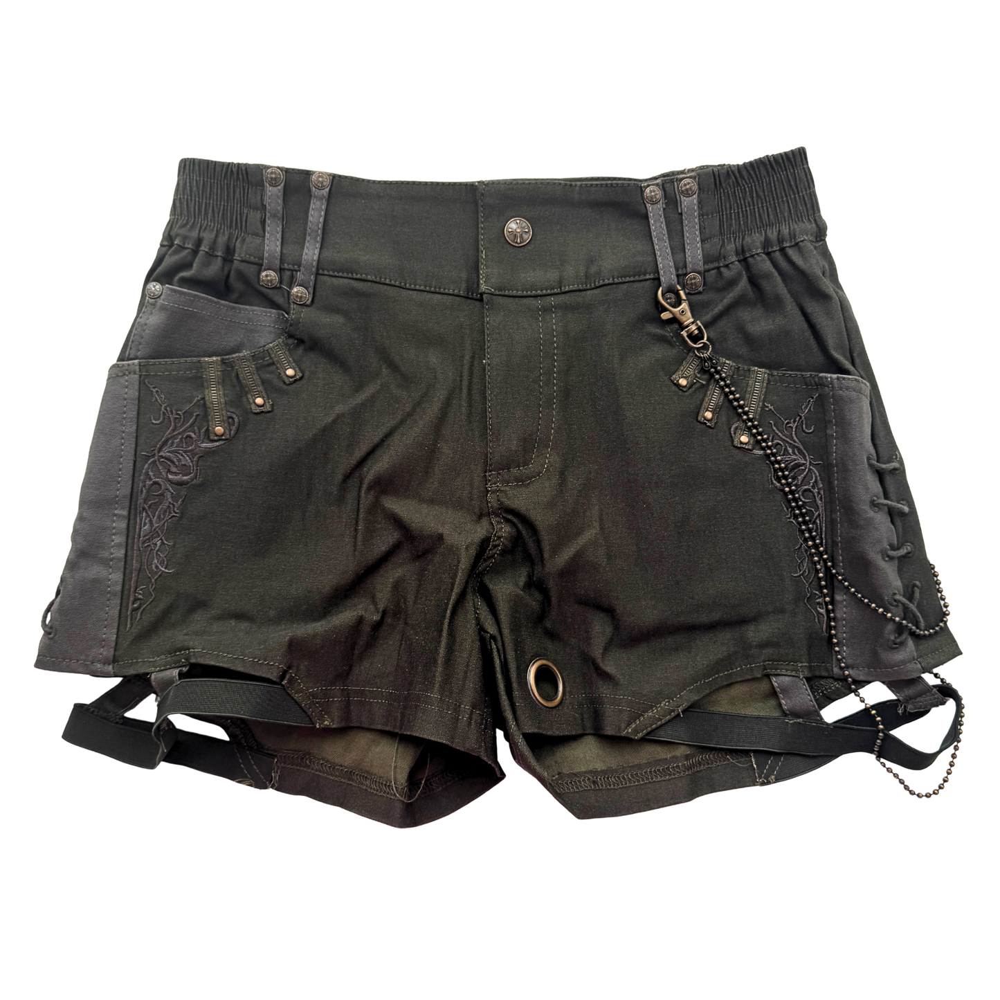 Ozz Croce Khaki Green Chain Shorts