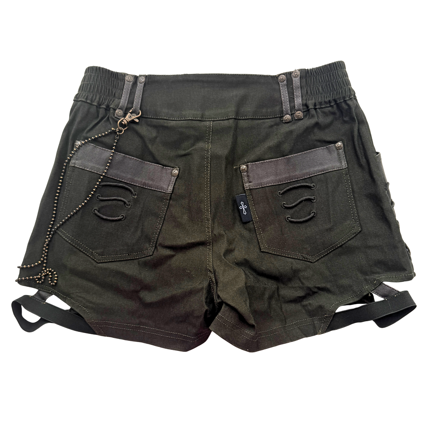 Ozz Croce Khaki Green Chain Shorts