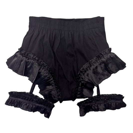 Gothic Lolita Style Black Garter Shorts