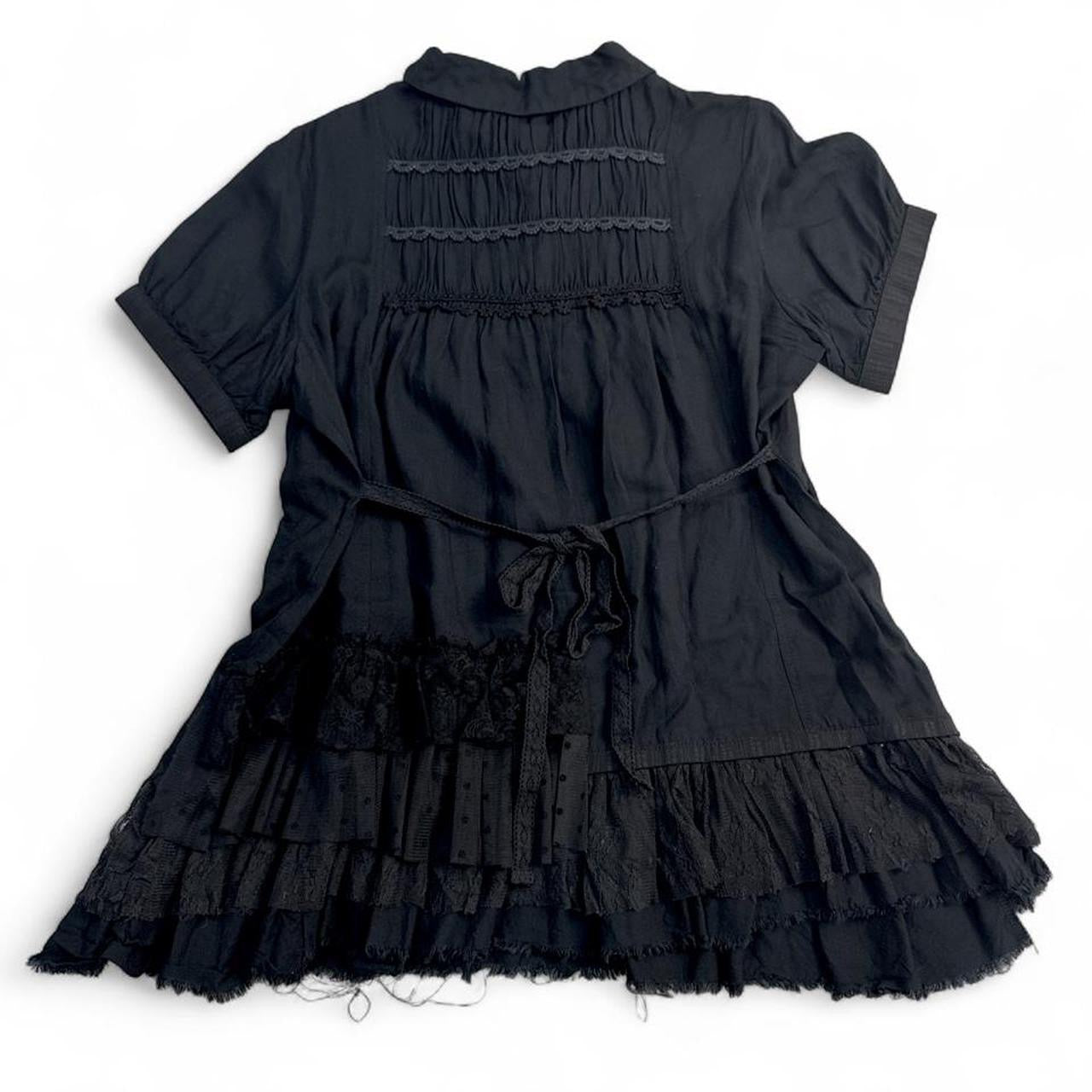 h.Naoto Gramm Black Babydoll Gauze Trim Top/Dress