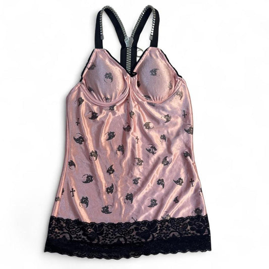 Glavil Tutuha Pink Skull Zipper Tank-top
