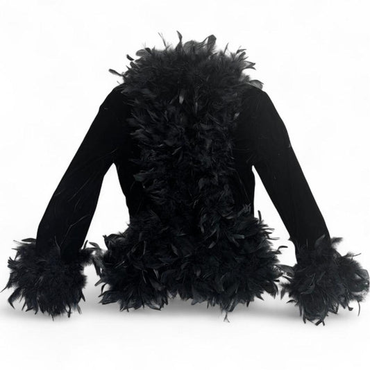 Faux Feathered Delicate Cardigan Outerwear