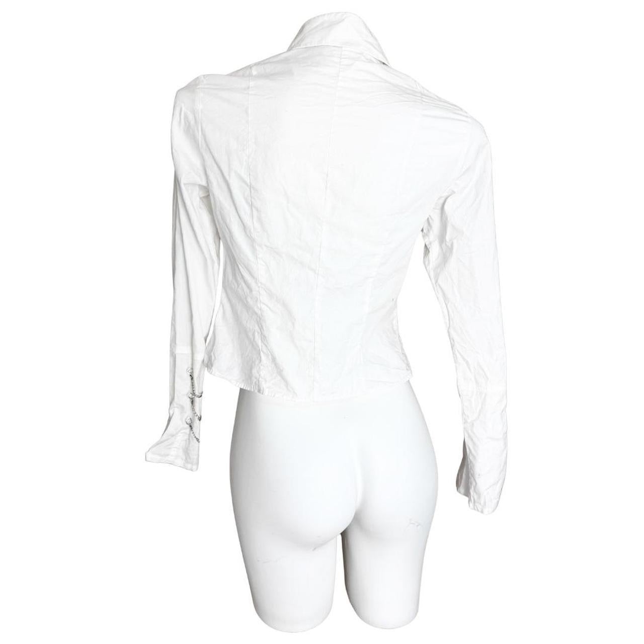 BPN Long Collar Sleeve White Chain Shirt