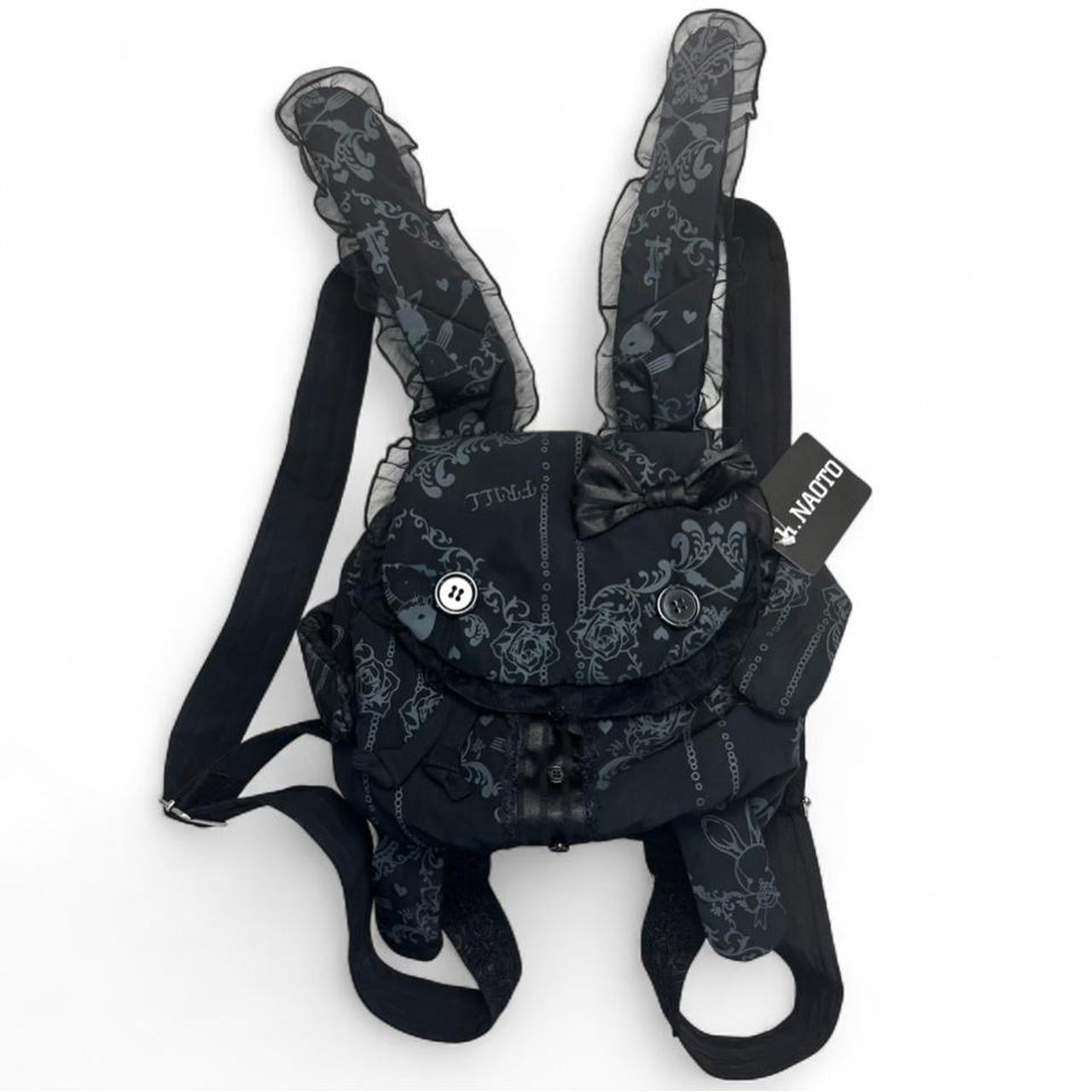 h.Naoto Lovely Bunny Frill Backpack / BK